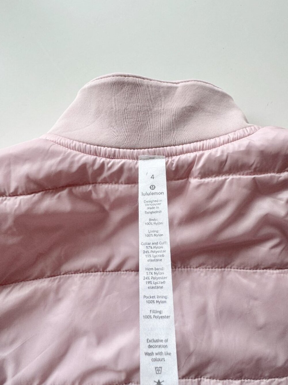 LULULEMON Non-Stop Reversible Misty Pink Water Repellent Bomber Jacket, Size 4 - Picture 12 of 16
